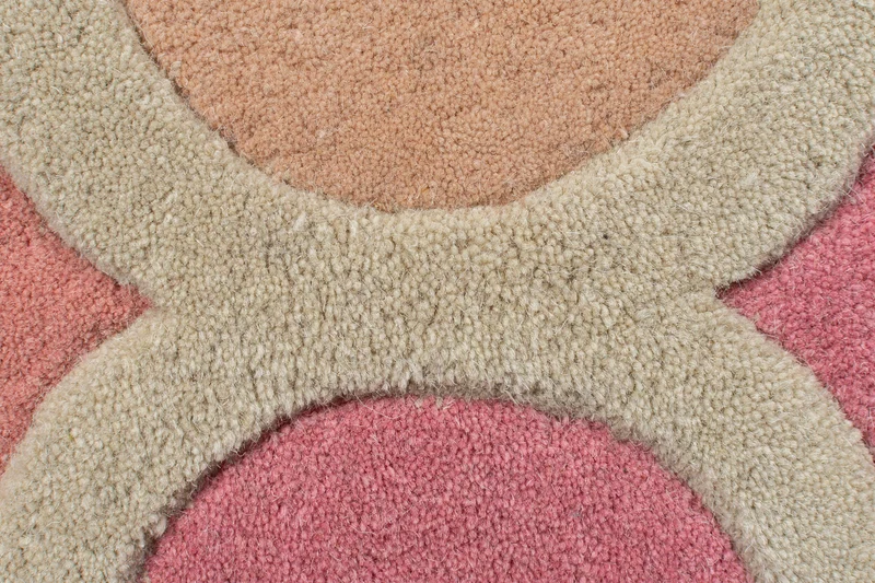 Wollteppich Bunt-Geometrie · 100 % Wolle · 9 mm Kurzflor