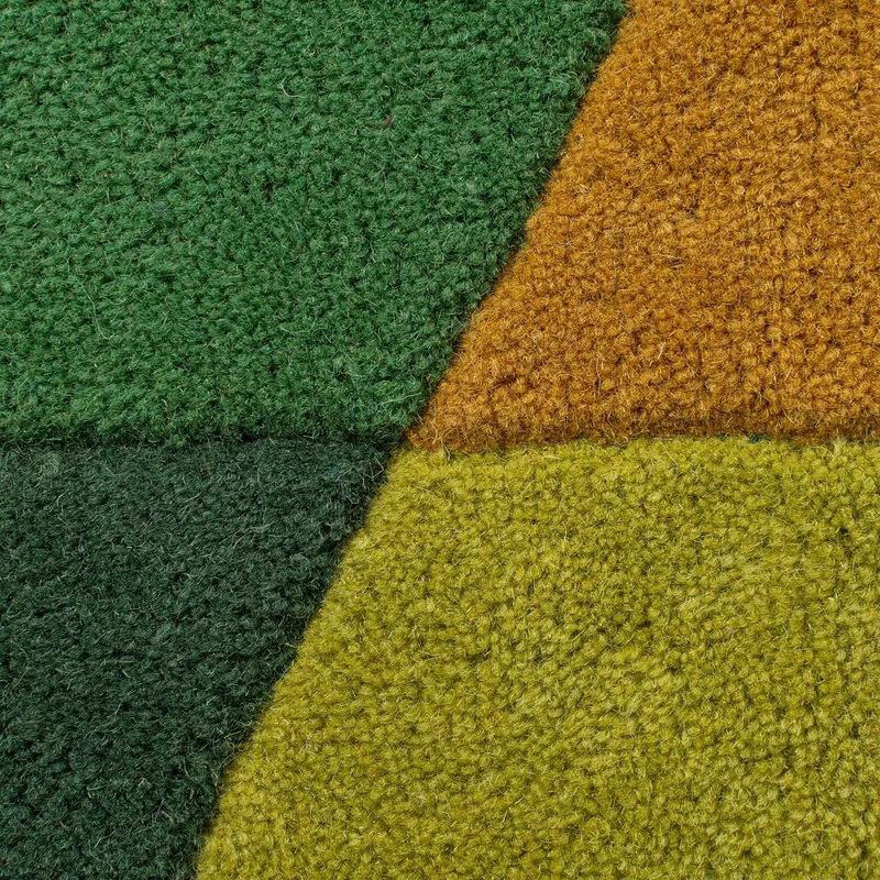 Wollteppich Farbblock-Geometrie · 100 % Wolle · 9 mm Kurzflor