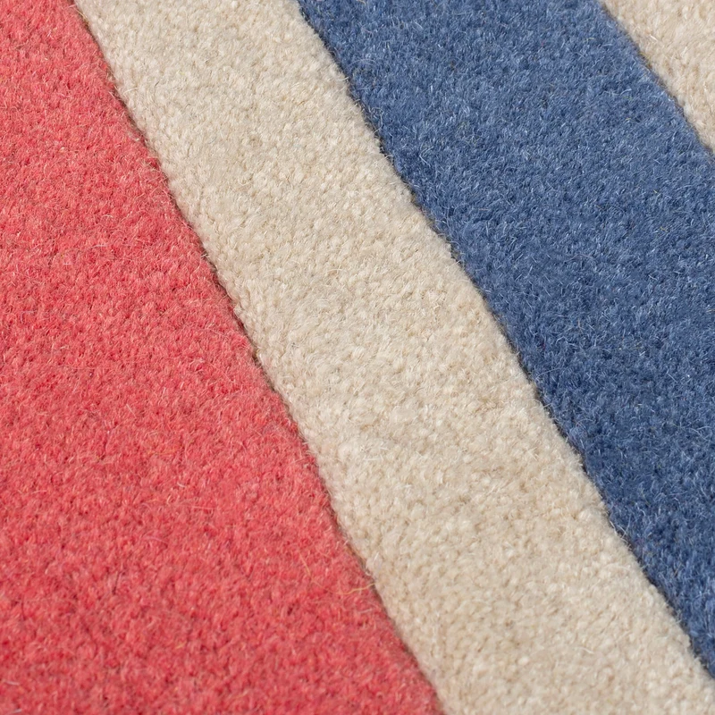 Wollteppich Streifen-Relief · 100 % Wolle · 10 mm Kurzflor
