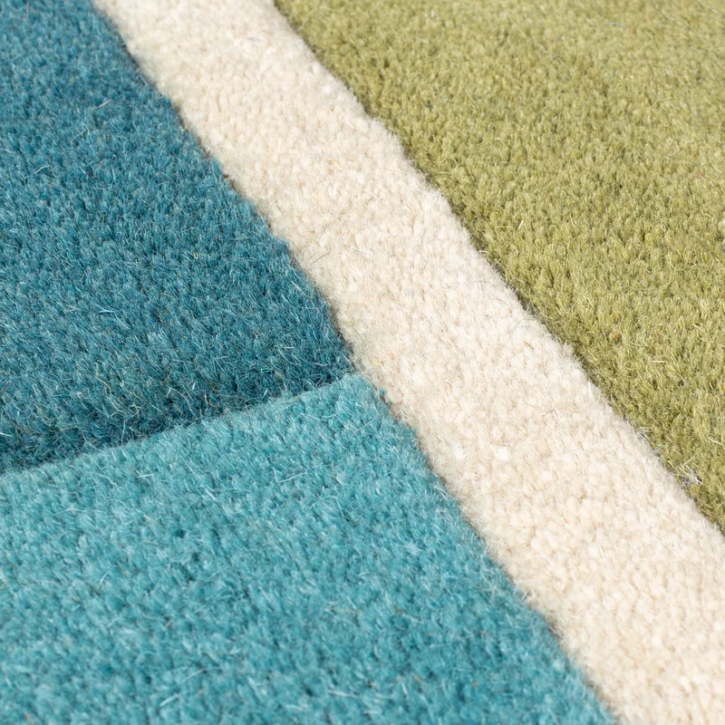 Wollteppich Streifen-Relief · 100 % Wolle · 10 mm Kurzflor