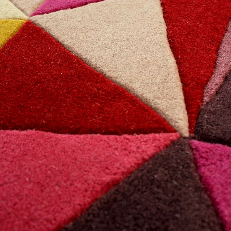 Wollteppich Dreiecks-Relief · 100 % Wolle · 10 mm Kurzflor