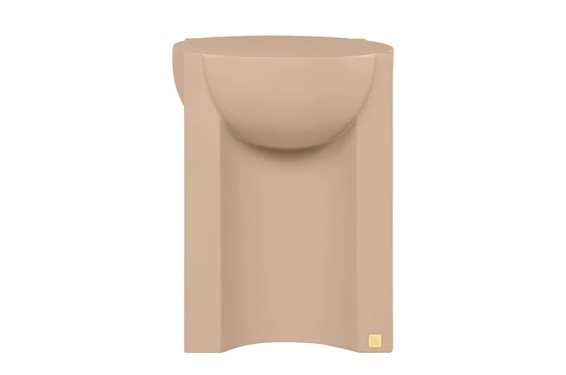 Casa Padrino Luxus Beistelltisch / Hocker Terrakotta 36 x 47 x H. 46,5 cm - Skulpturaler Beistelltisch aus Faserbeton, auch als Sitzhocker nutzbar - Luxus Möbel