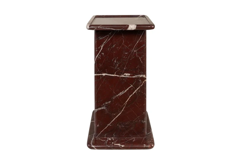 Casa Padrino Luxus Marmor Beistelltisch Weinrot 30,5 x 23 x H. 41,5 cm - Schlanker Beistelltisch aus hochwertigem Rosso Levanto Marmor - Luxus Möbel