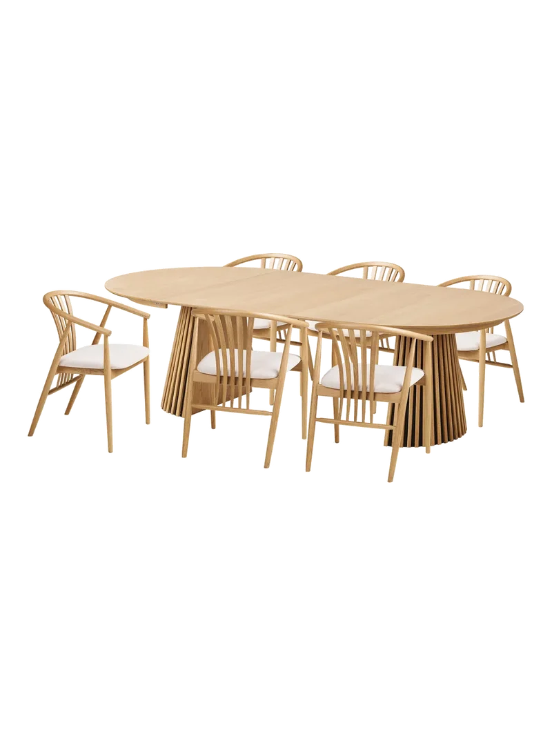 Osaka & Agustin Esstisch-Set (Tisch + 6 Stühle)