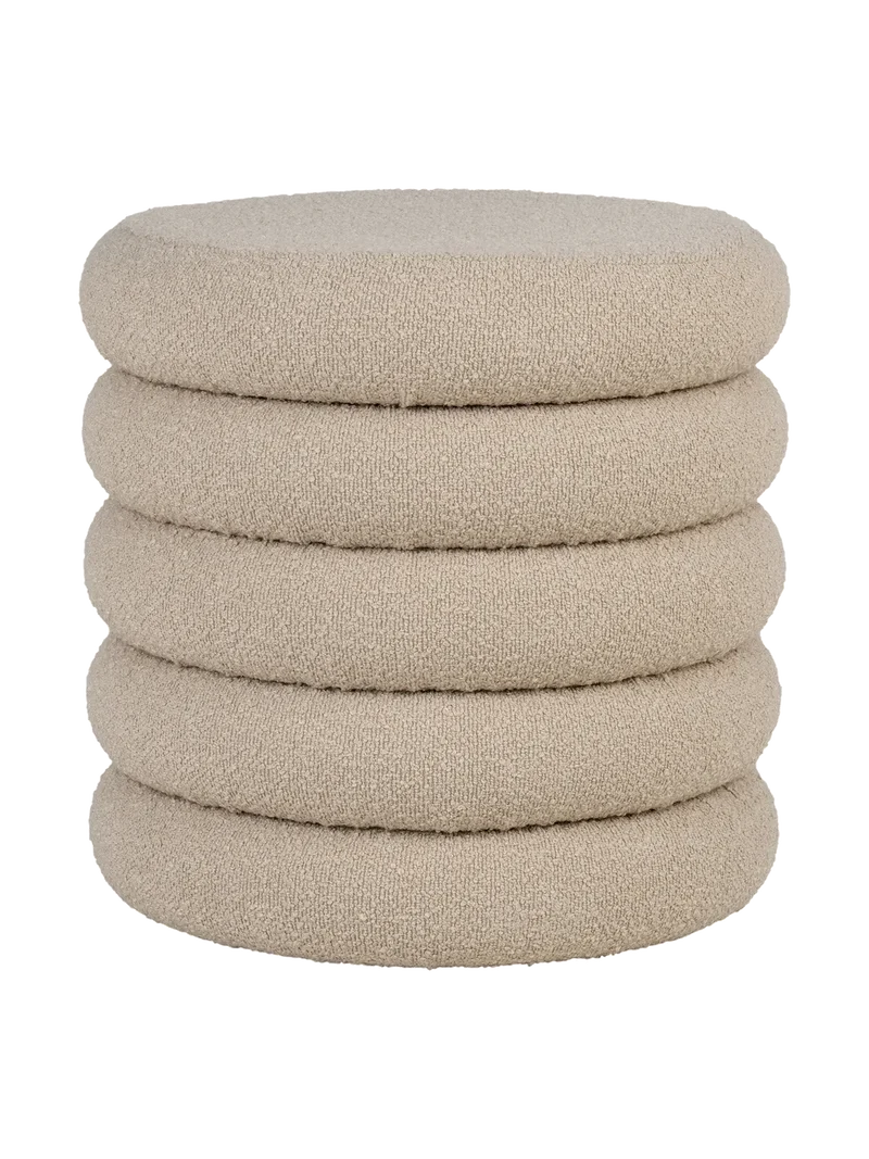 Brooklyn Pouf Bouclé, beige, mit Stauraum