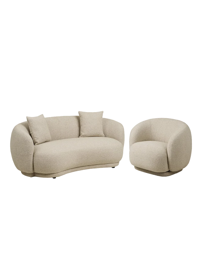 Hawkes Set – 2,5-Sitzer Sofa + Loungesessel, sand