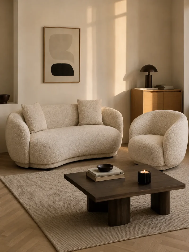 Hawkes Set – 2,5-Sitzer Sofa + Loungesessel, sand