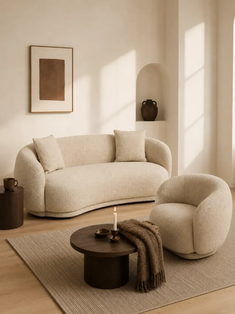 Hawkes Set – 2,5-Sitzer Sofa + Loungesessel, sand