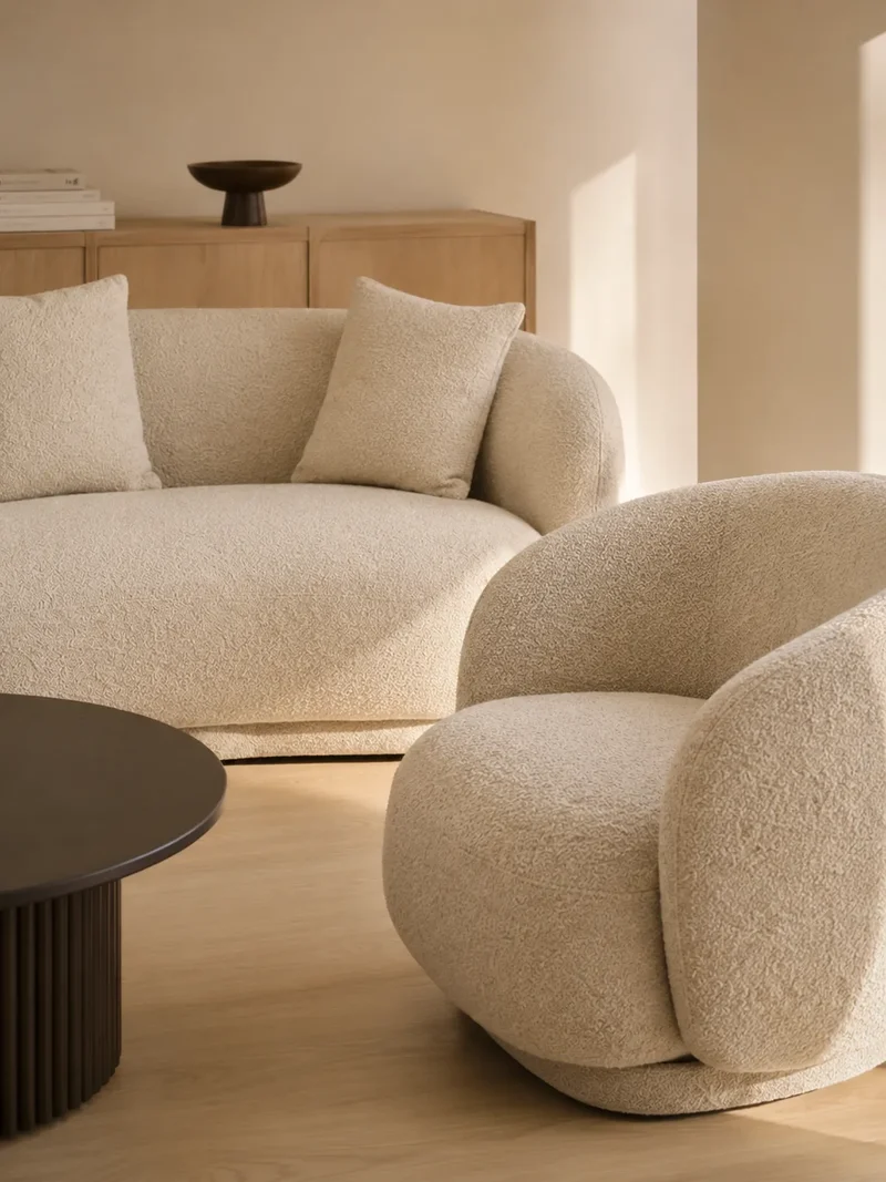 Hawkes Set – 2,5-Sitzer Sofa + Loungesessel, sand