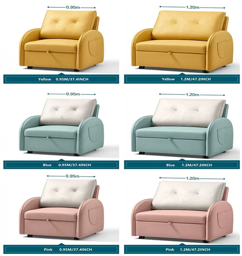 Balkon-Sofa-Schlafsessel mit klappbarem Beistelltisch und Tasche