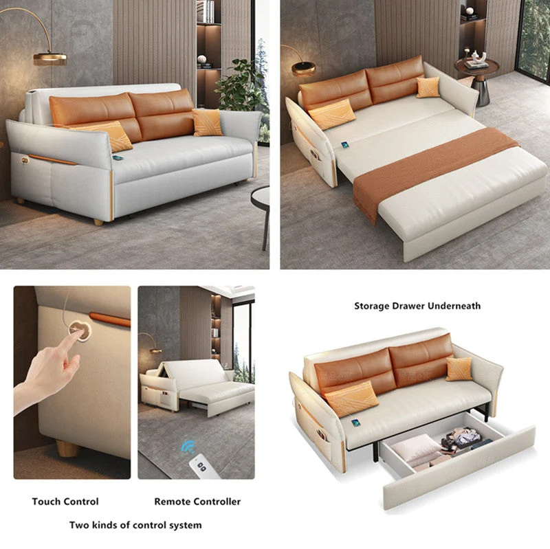 Ferngesteuertes Power-Sleeper-Schlafsofa mit darunterliegender Schublade