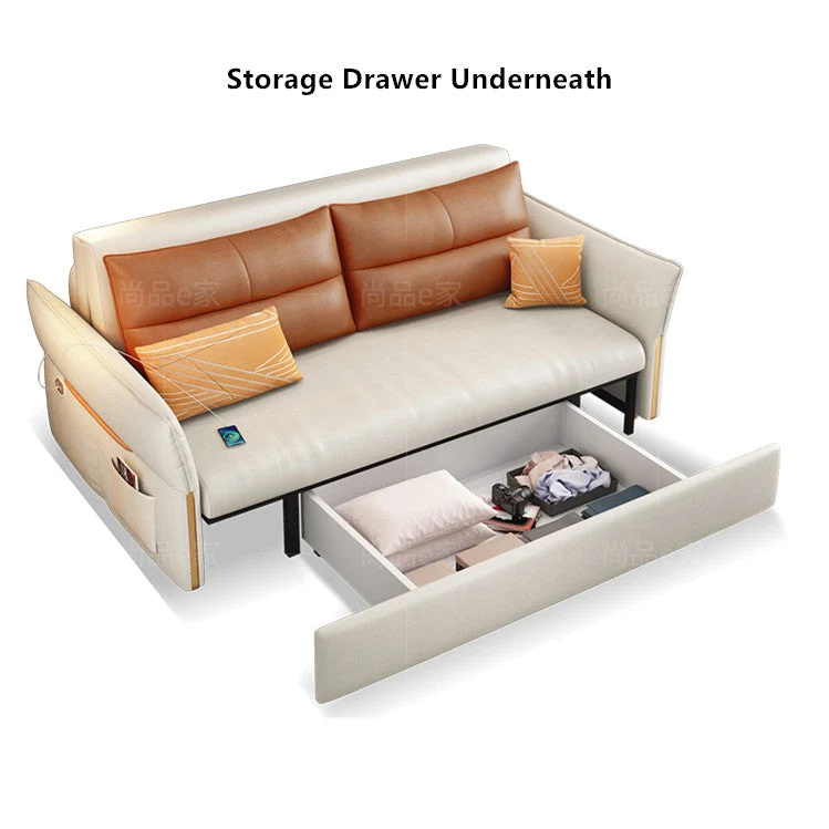 Ferngesteuertes Power-Sleeper-Schlafsofa mit darunterliegender Schublade