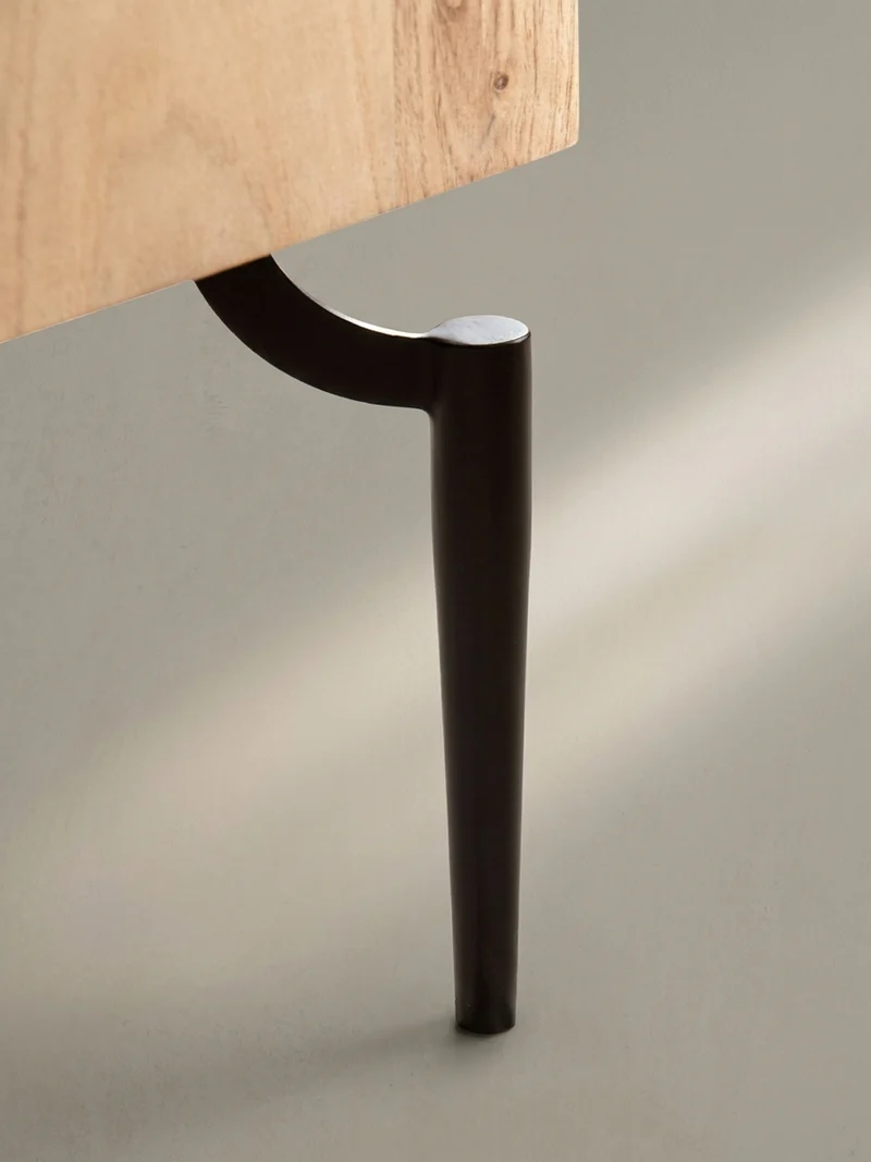 Couchtisch Massivholz Quadratisch Metallgestell Würfel-Form Modern