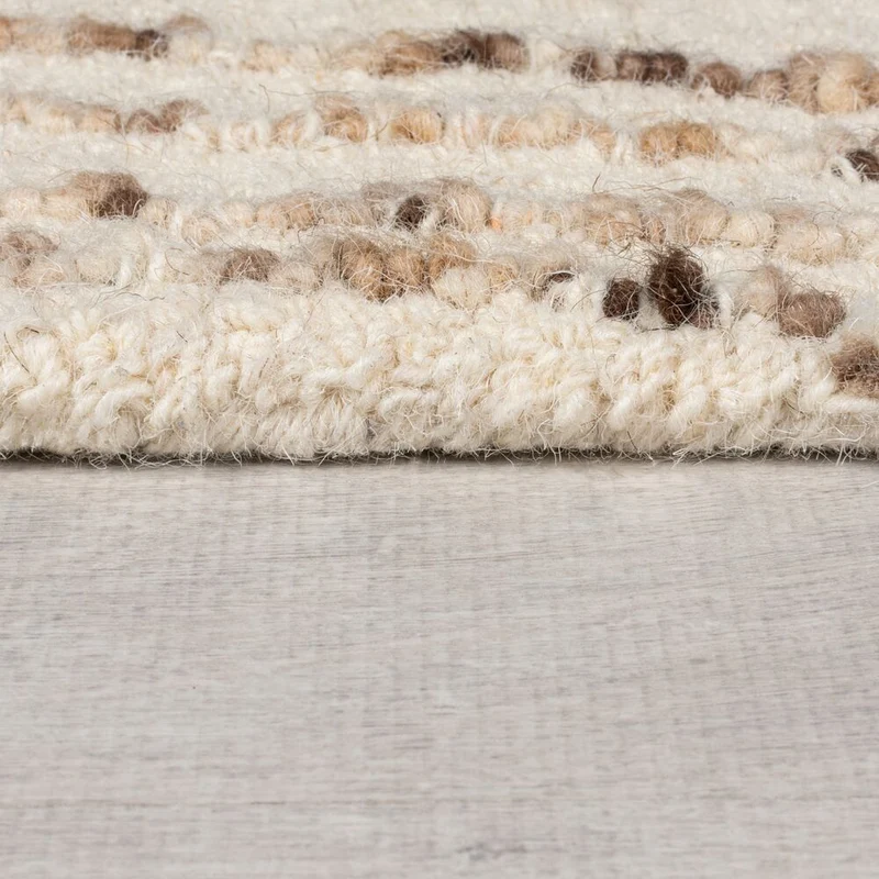 Wollteppich Abstrakt-Wirbel, handgetuftet, naturfarben
