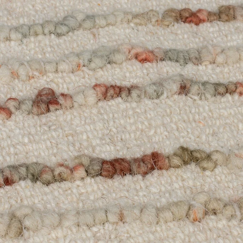 Wollteppich Abstrakt-Wirbel, handgetuftet, naturfarben