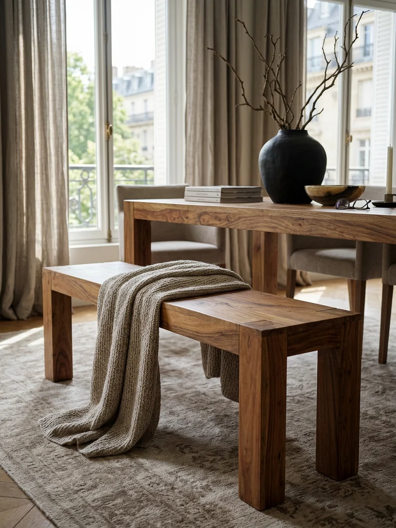Sitzbank Massivholz Landhausstil handgefertigt
