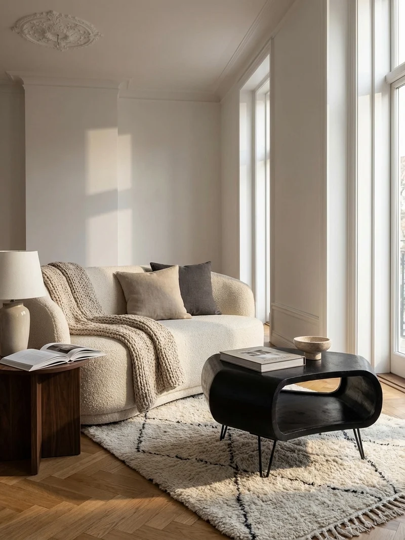 Couchtisch Schwarz Massivholz Mango mit Stauraum 60x60x35 cm Haarnadelbeine