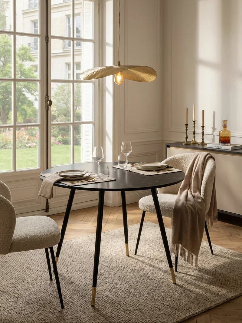 Esstisch Marmoroptik Metall Rund Modern