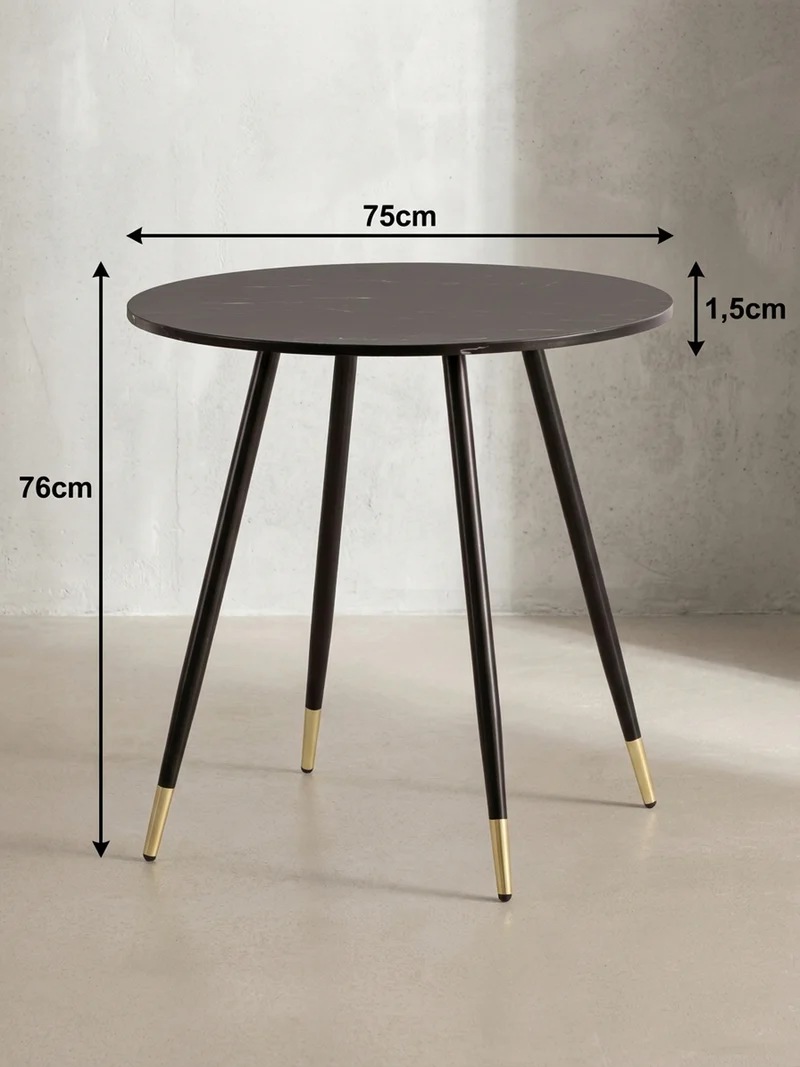 Esstisch Marmoroptik Metall Rund Modern