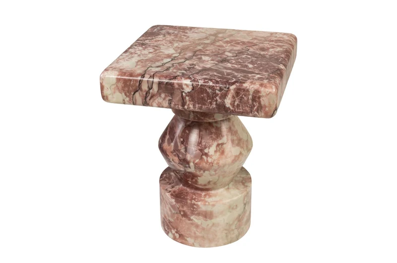 Casa Padrino Luxus Marmor Beistelltisch Rosa 30,5 x 30,5 x H. 37 cm - Kompakter Würfel Beistelltisch aus hochwertigem Rosalia Pink Marmor - Luxus Möbel