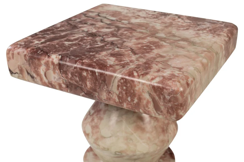 Casa Padrino Luxus Marmor Beistelltisch Rosa 30,5 x 30,5 x H. 37 cm - Kompakter Würfel Beistelltisch aus hochwertigem Rosalia Pink Marmor - Luxus Möbel
