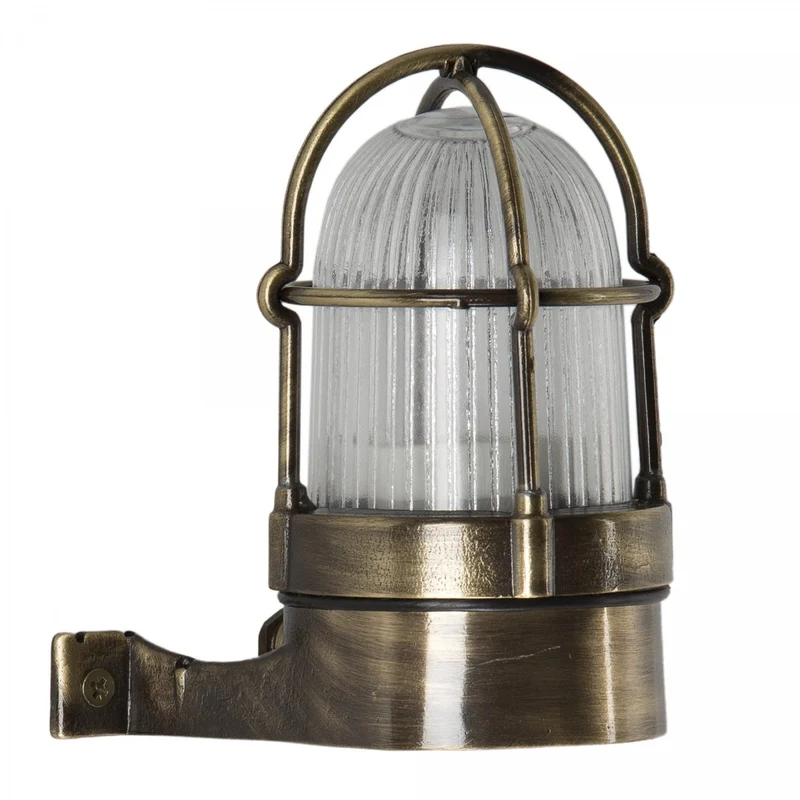 Casa Padrino Jugendstil Schiffslampe 9 x 12 x H. 15 cm - Bronze - Nostalgische Wetterfeste Außenleuchte