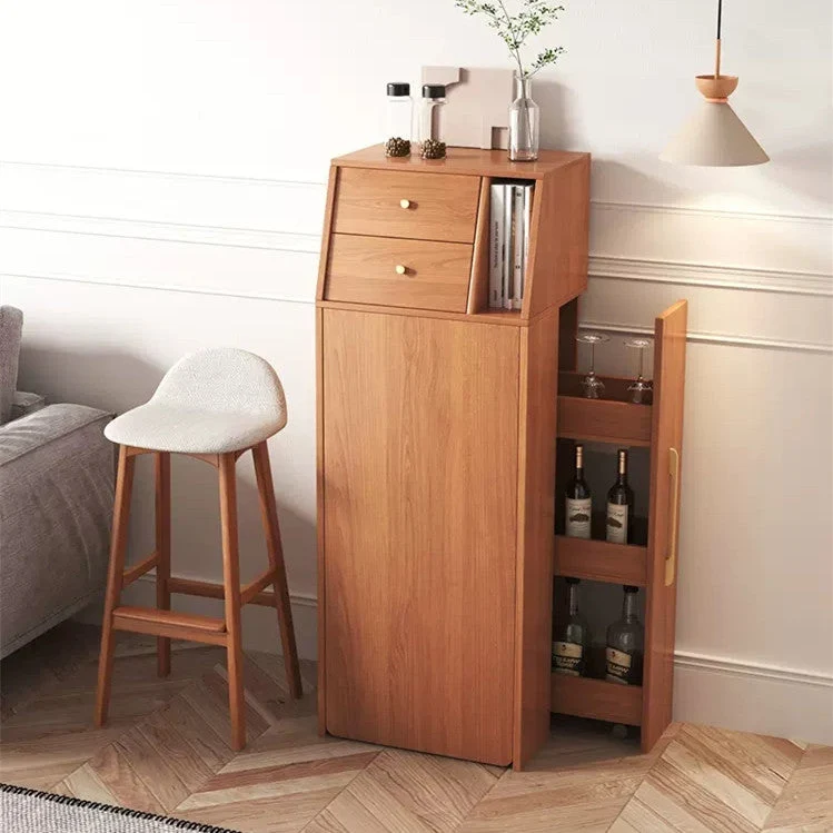 Klappbarer Weinbartisch mit ausziehbarem Weinregal
