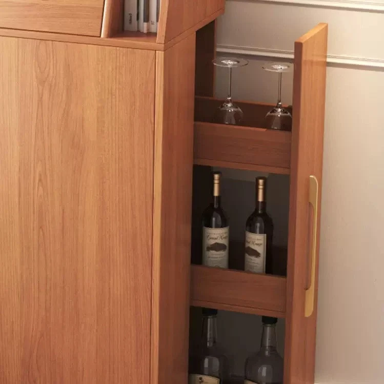 Klappbarer Weinbartisch mit ausziehbarem Weinregal
