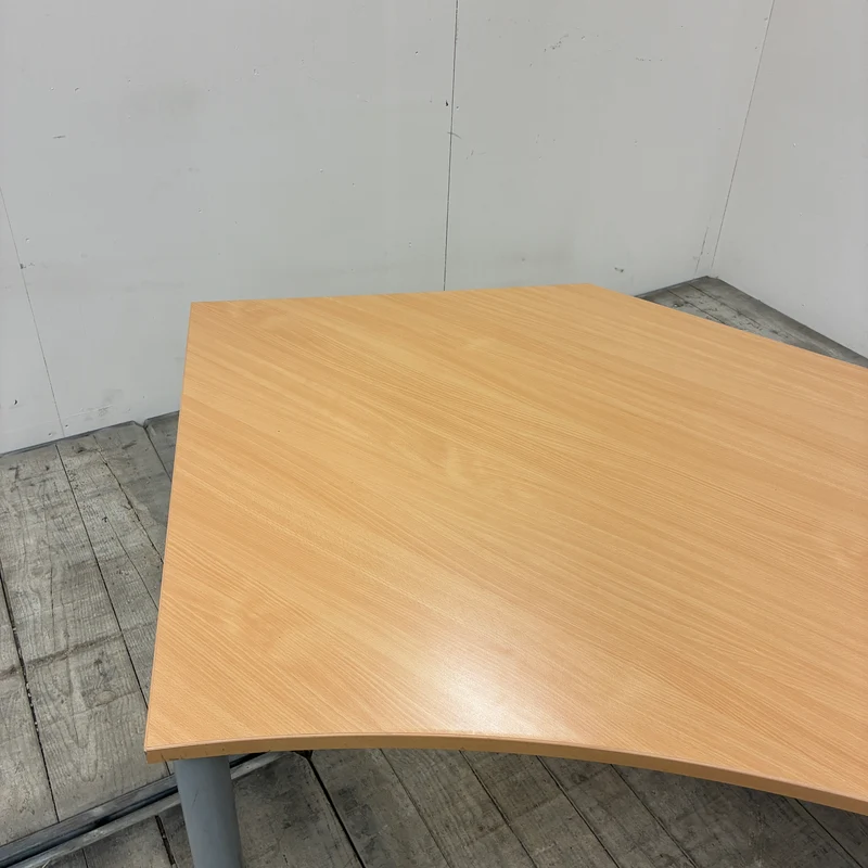 Assmann Freiformschreibtisch Buche Holz Geschwungen Schreibtisch 260cm Tisch Gebraucht