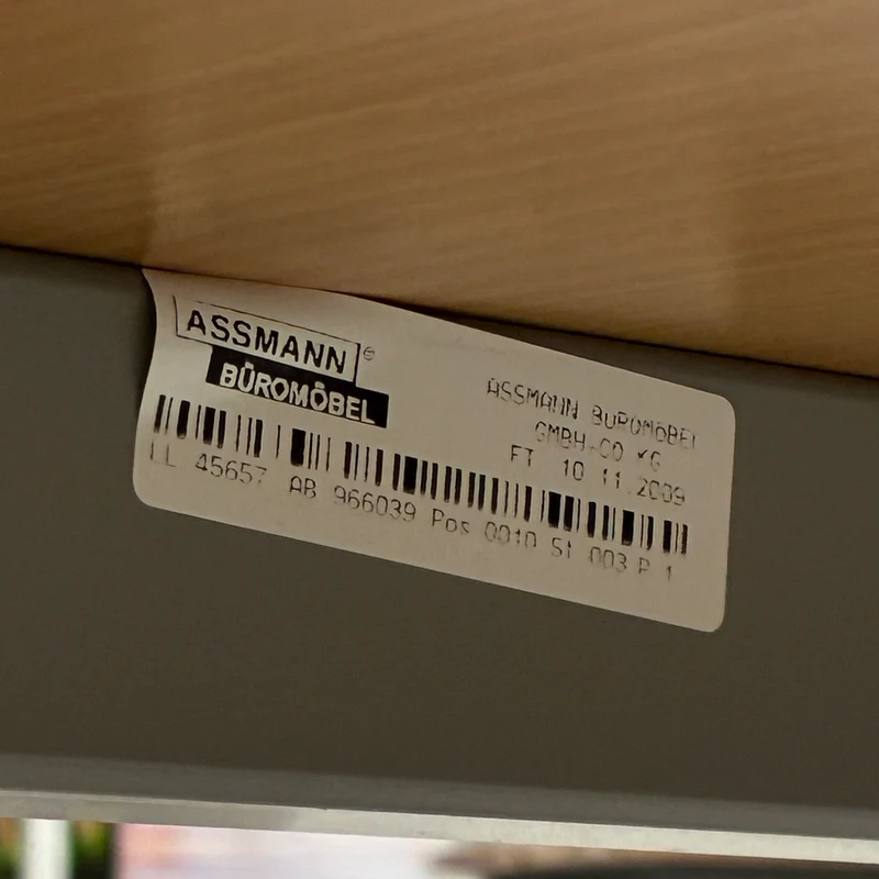 Assmann Freiformschreibtisch Buche Holz Geschwungen Schreibtisch 260cm Tisch Gebraucht