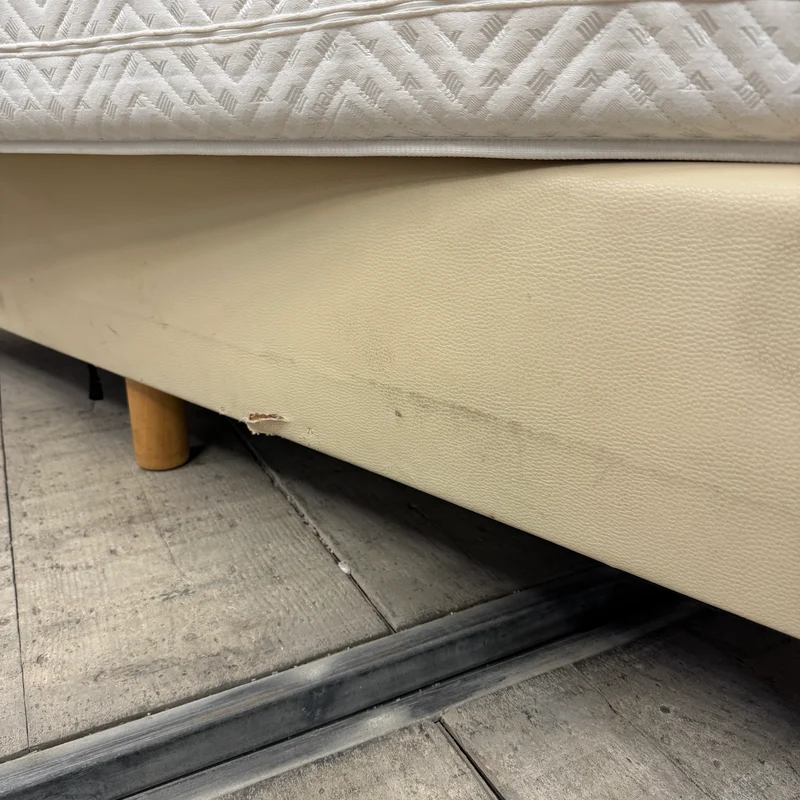 Boxspringbett inklusive Matratze 160x200 Polsterbett Beige Creme Bett Gebraucht