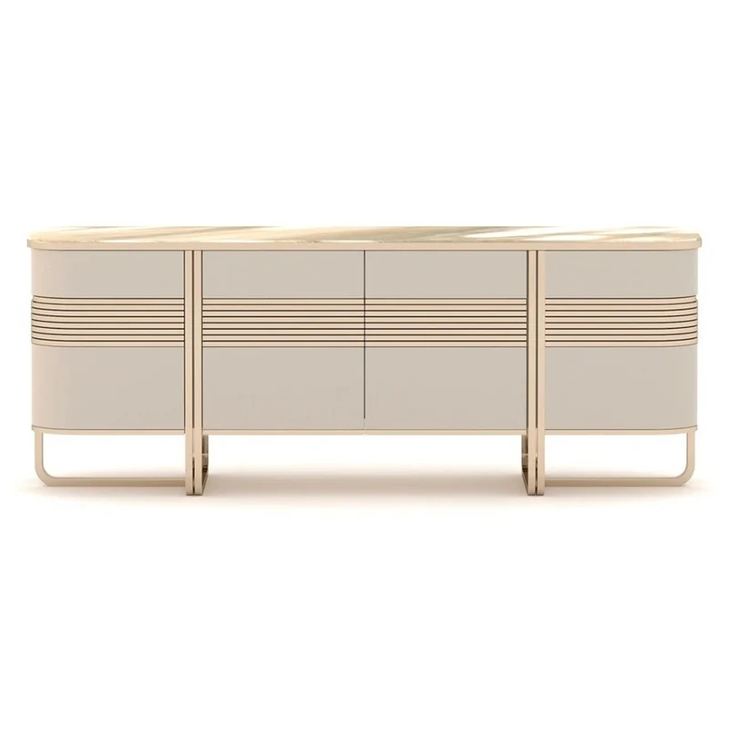 Casa Padrino Luxus Konsolentisch Beige - Hochwertige Verarbeitung - Moderne Flur Möbel - Luxus Qualität