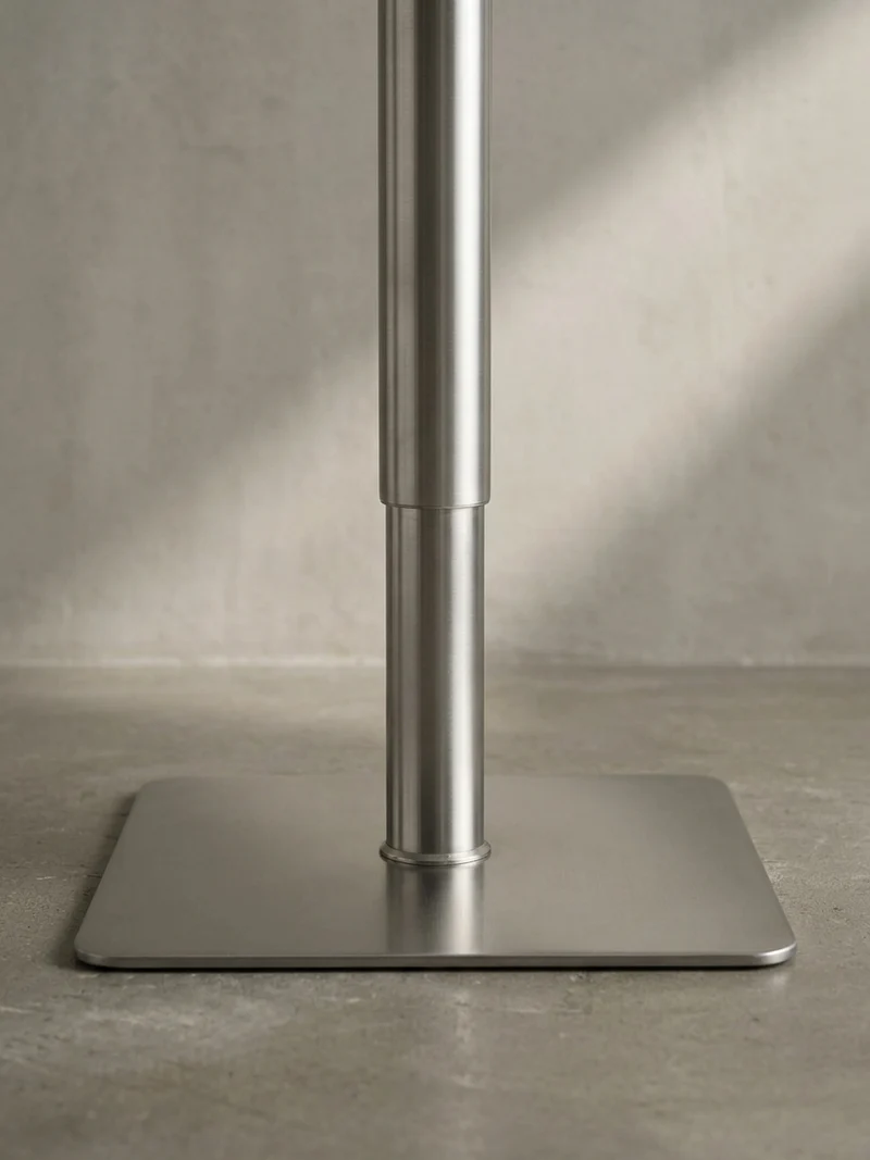 Barhocker – Schwarz, Kunstleder, Edelstahl, höhenverstellbar, drehbar, gepolstert, Modern
