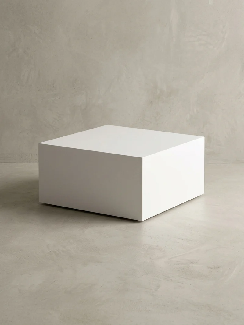 Couchtisch Weiß Hochglanz Marmor-Optik 60x30x60cm Quadratisch