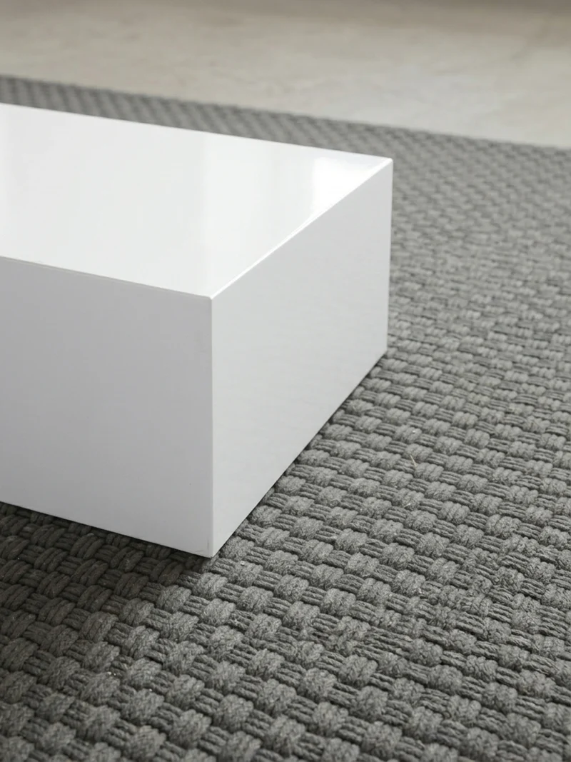 Couchtisch Weiß Hochglanz Marmor-Optik 60x30x60cm Quadratisch