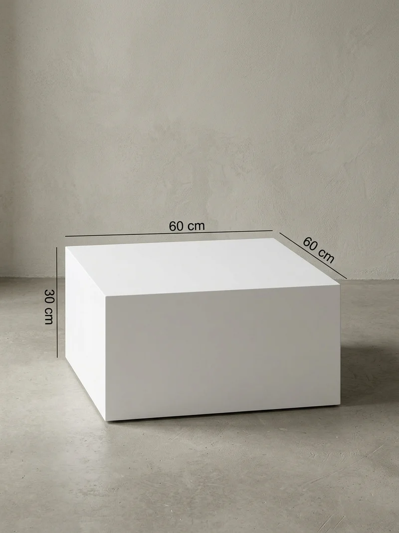Couchtisch Weiß Hochglanz Marmor-Optik 60x30x60cm Quadratisch