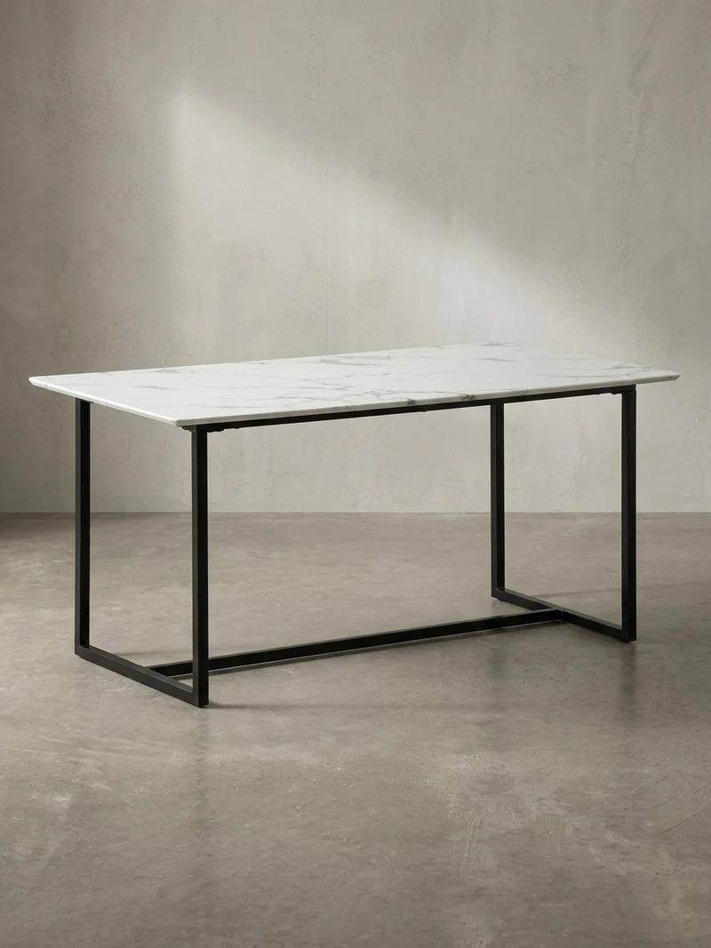 Esstisch Marmoroptik Metall Rechteckig Modern Klein