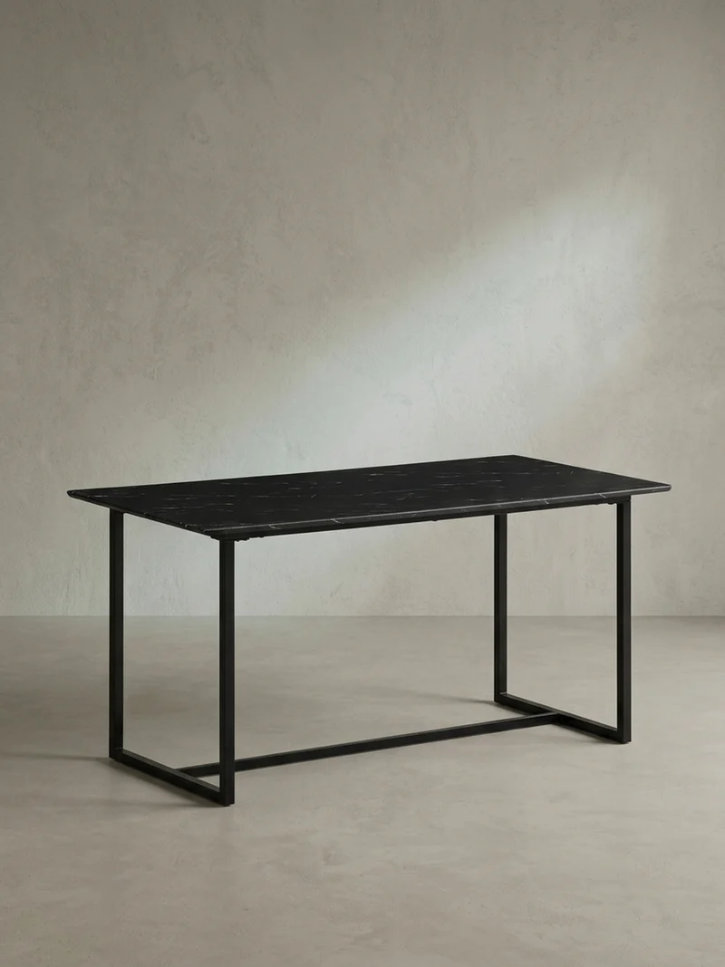 Esstisch Marmoroptik Metall Rechteckig Modern Klein