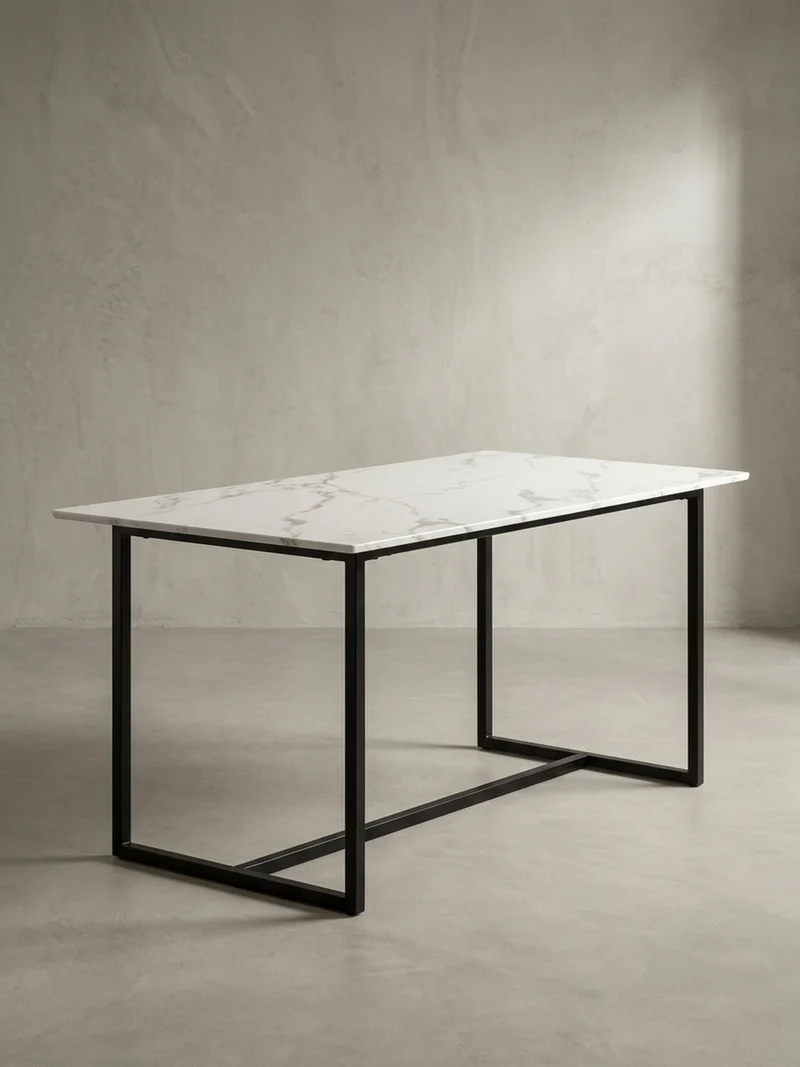 Esstisch Marmoroptik Metall Rechteckig Modern Klein