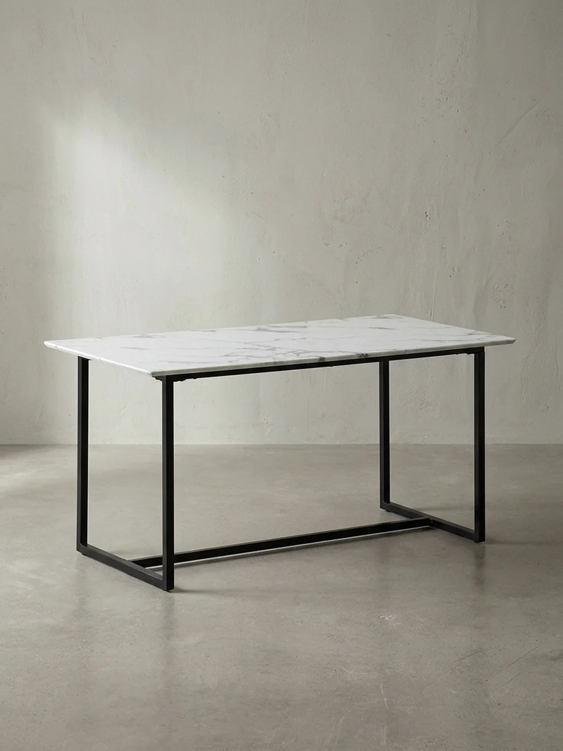 Esstisch Marmoroptik Metall Rechteckig Modern Klein