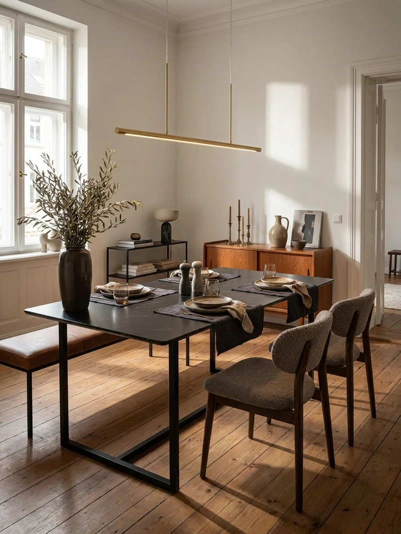Esstisch Marmoroptik Metall Rechteckig Modern Klein