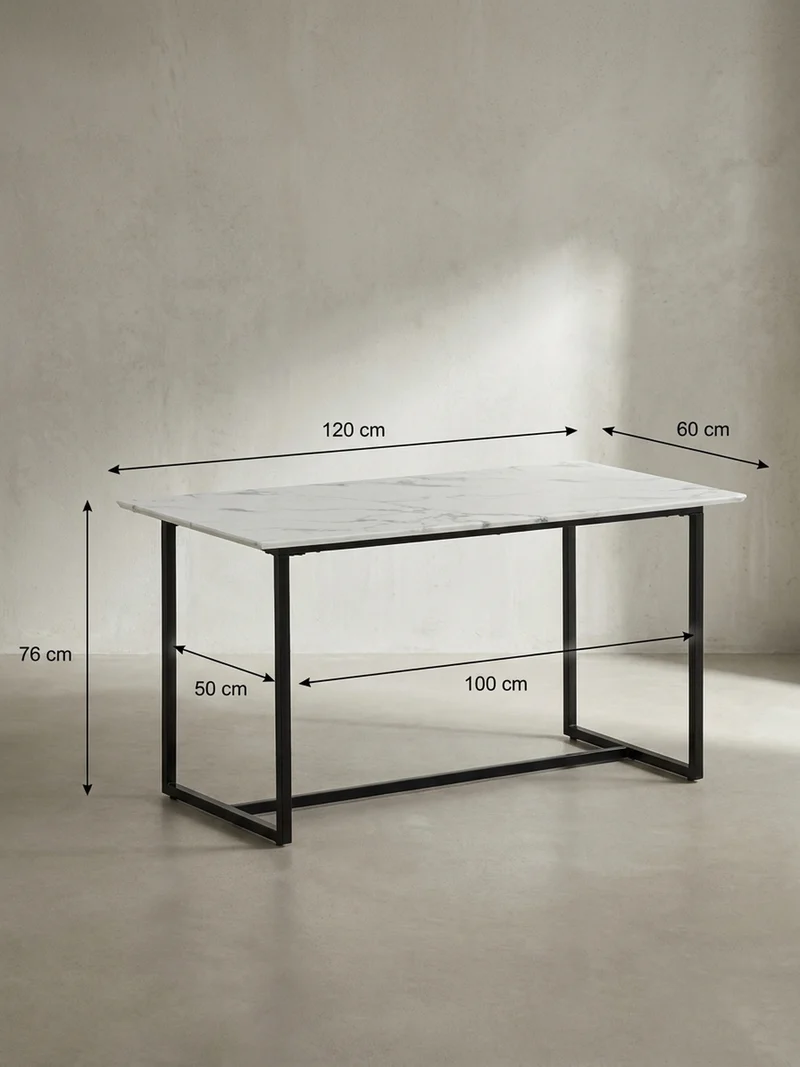 Esstisch Marmoroptik Metall Rechteckig Modern Klein