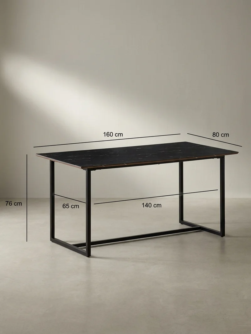 Esstisch Marmoroptik Metall Rechteckig Modern Klein