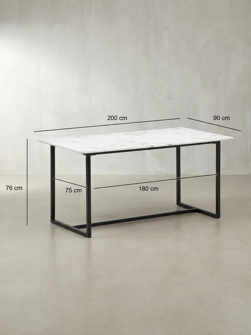 Esstisch Marmoroptik Metall Rechteckig Modern Klein