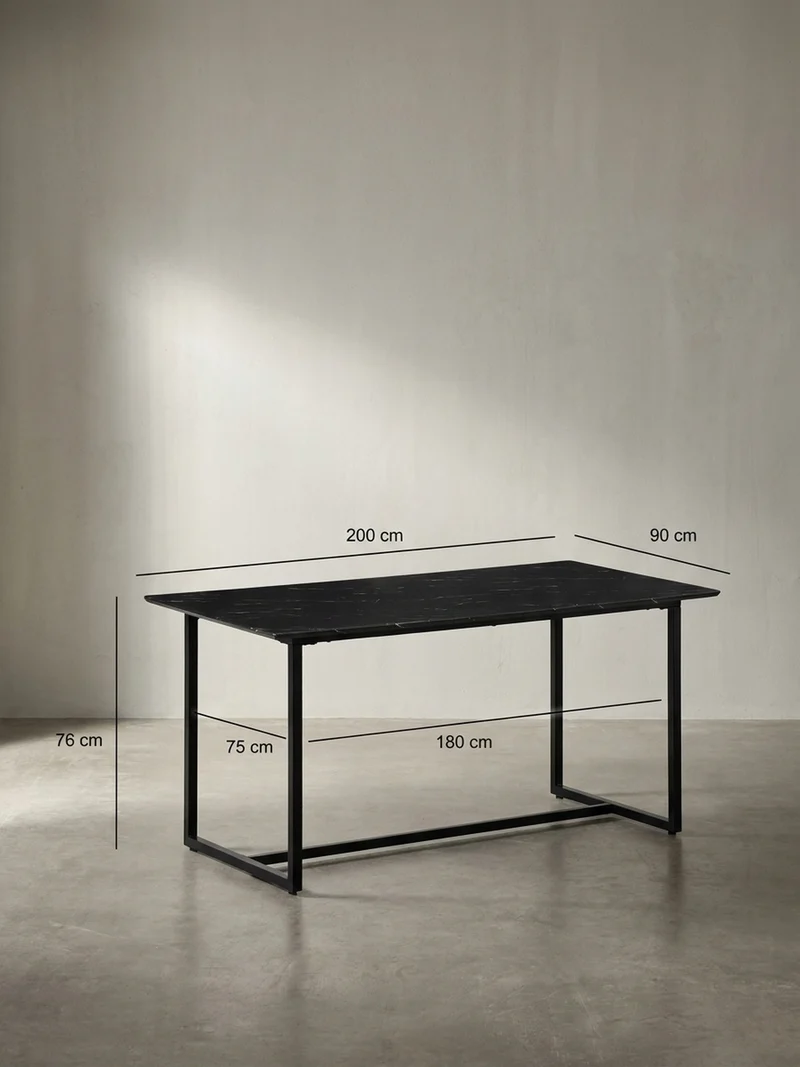 Esstisch Marmoroptik Metall Rechteckig Modern Klein