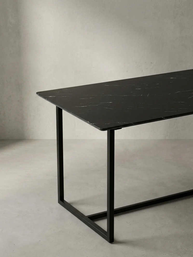Esstisch Marmoroptik Metall Rechteckig Modern Klein