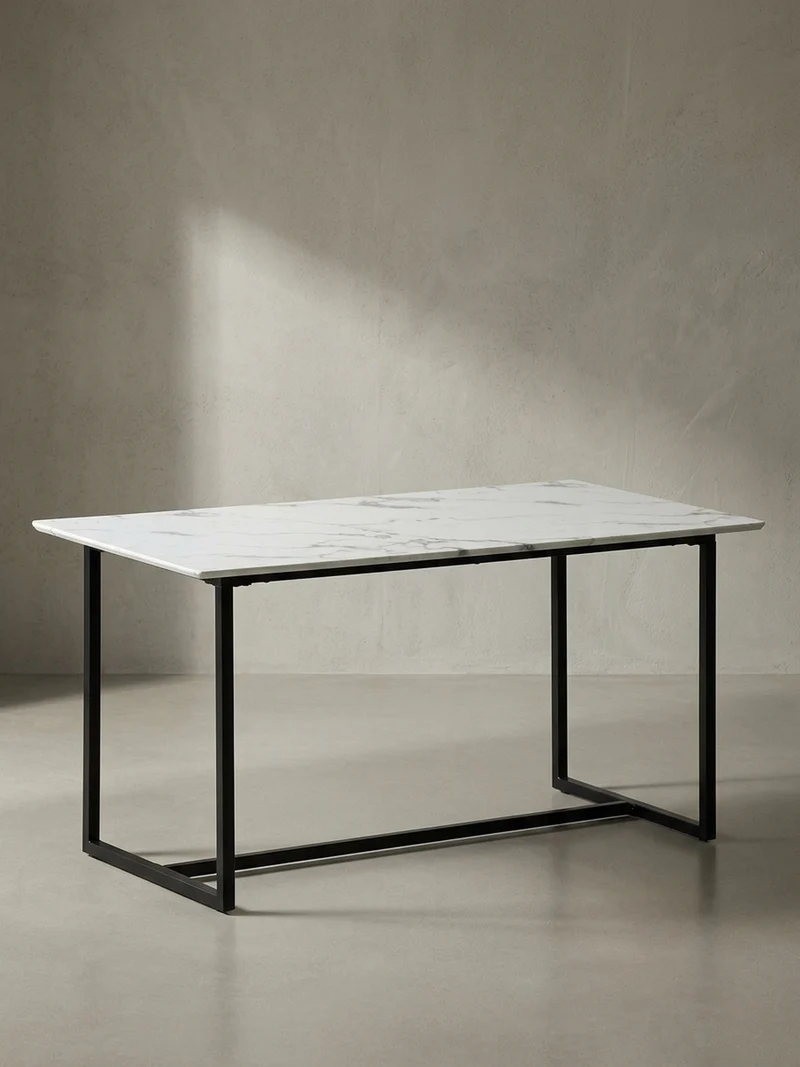 Esstisch Marmoroptik Metall Rechteckig Modern Klein