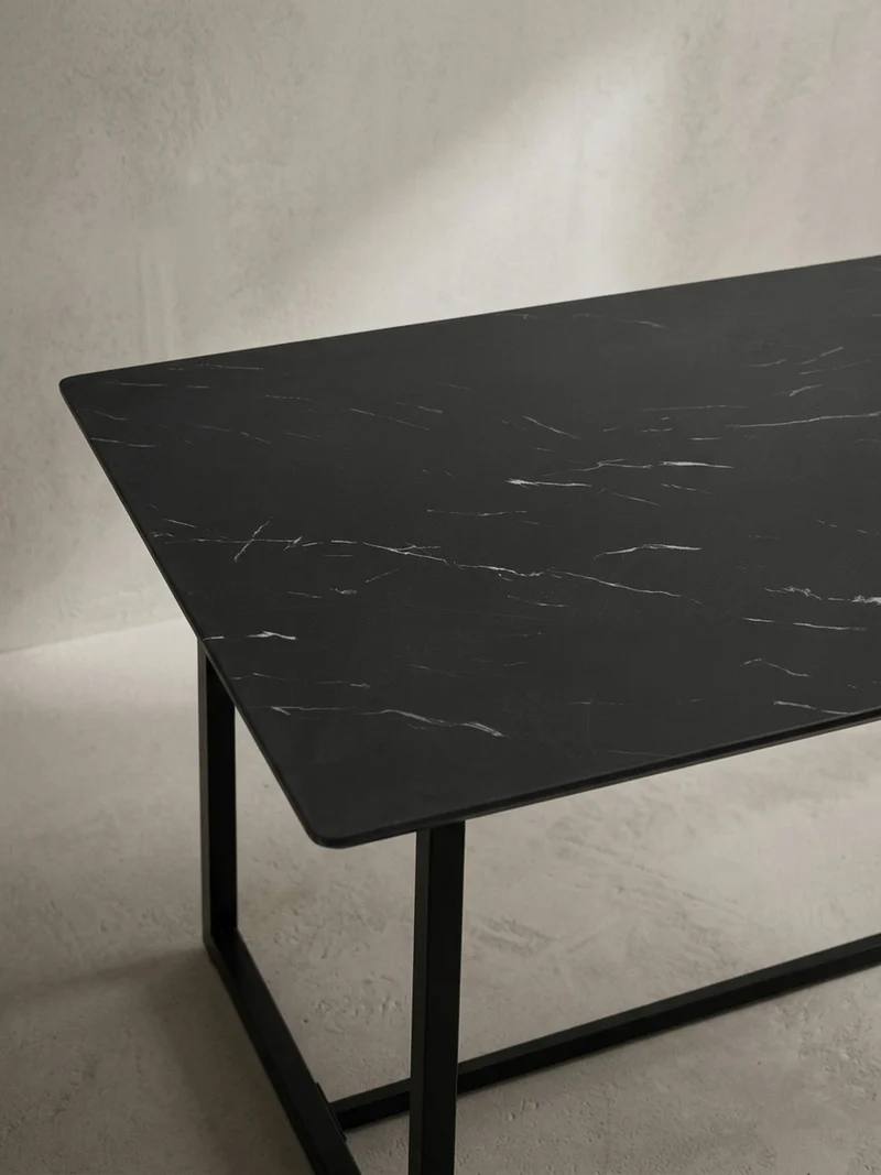 Esstisch Marmoroptik Metall Rechteckig Modern Klein