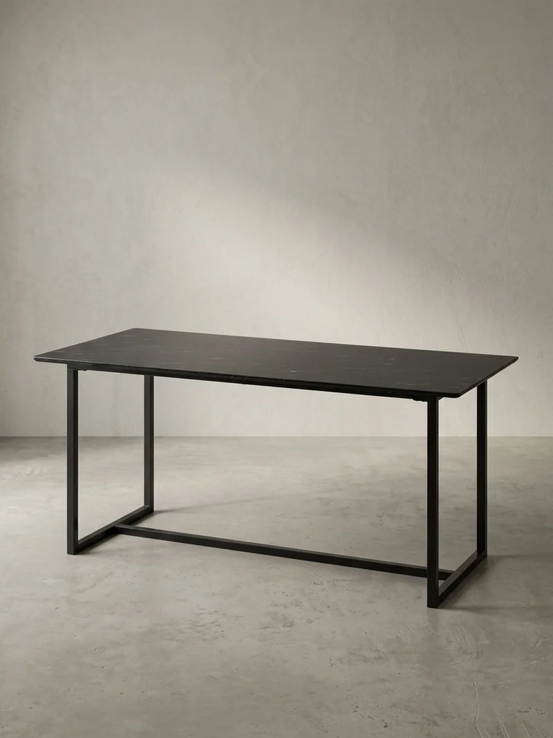 Esstisch Marmoroptik Metall Rechteckig Modern Klein