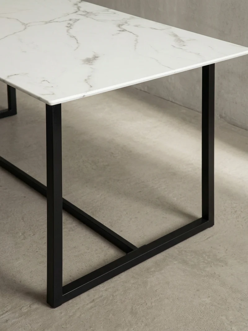 Esstisch Marmoroptik Metall Rechteckig Modern Klein